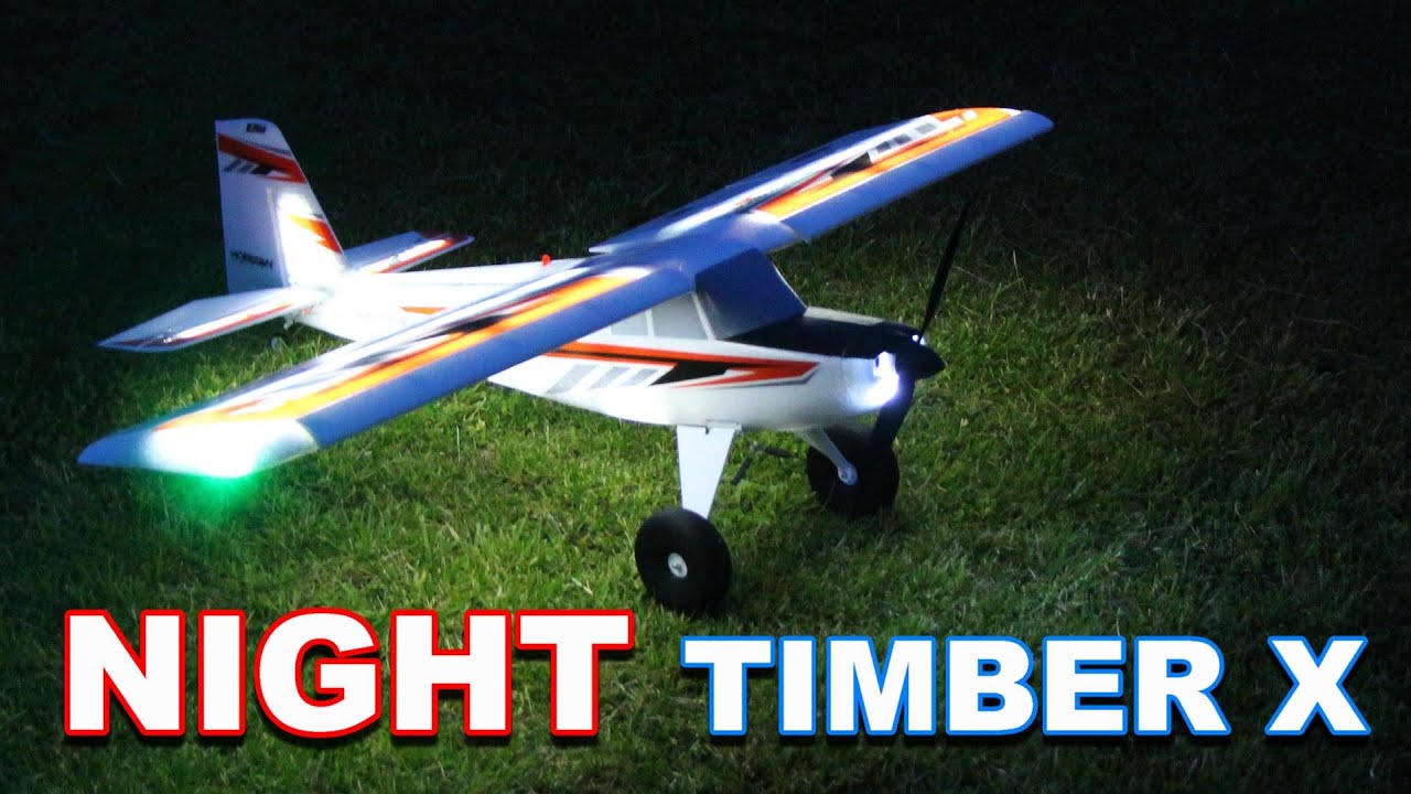 RC Plane with Incredible LED Lights!!! - E-flite Night Timber X Night Flight - TheRcSaylors