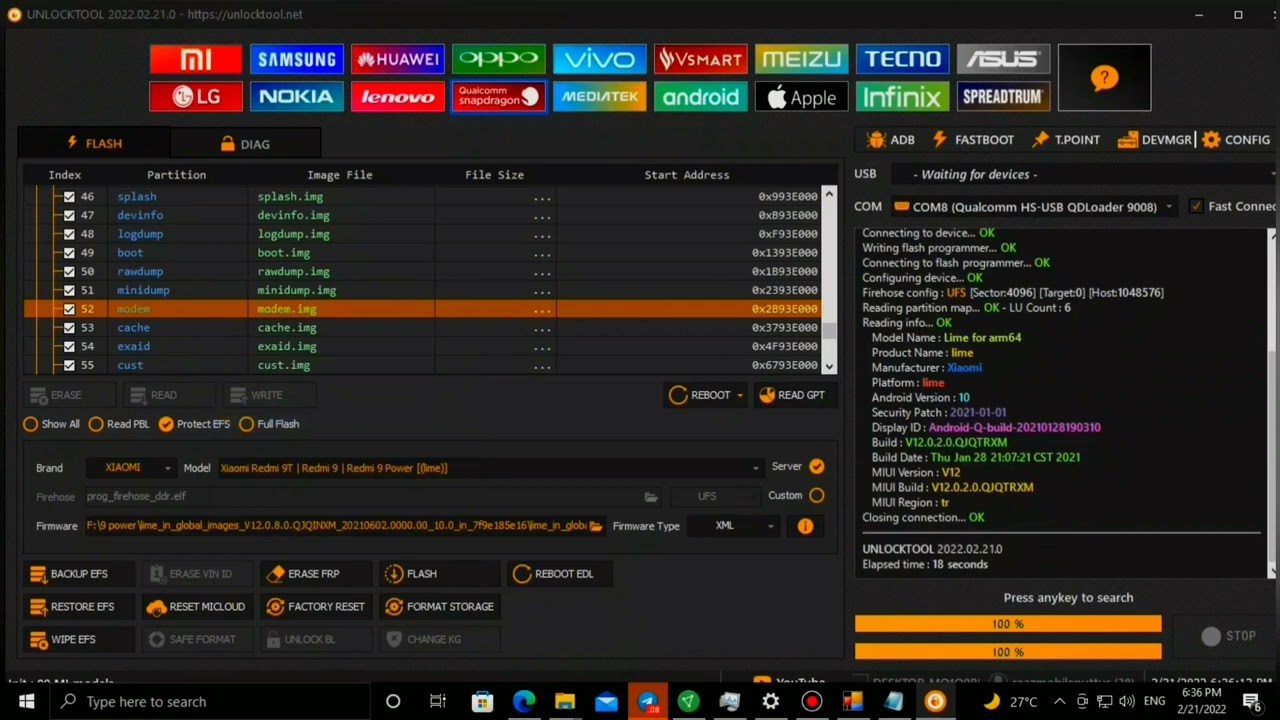 Readmi 9T/9Power IMEI NULL and NV Data crropeted 100% done.Unlock Tool.
