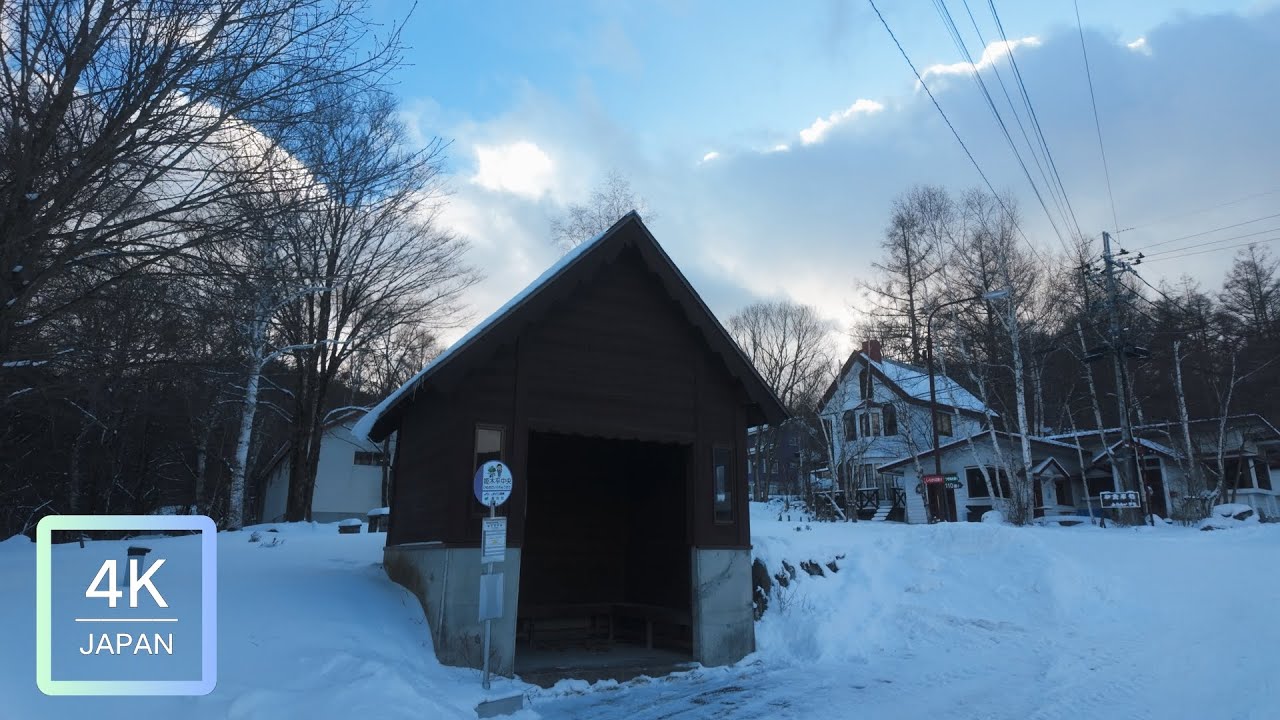 Snowfall in Nagano, Japan Beautiful Villages - 3 hours Relaxing Walk - Nature Sounds 4k ASMR