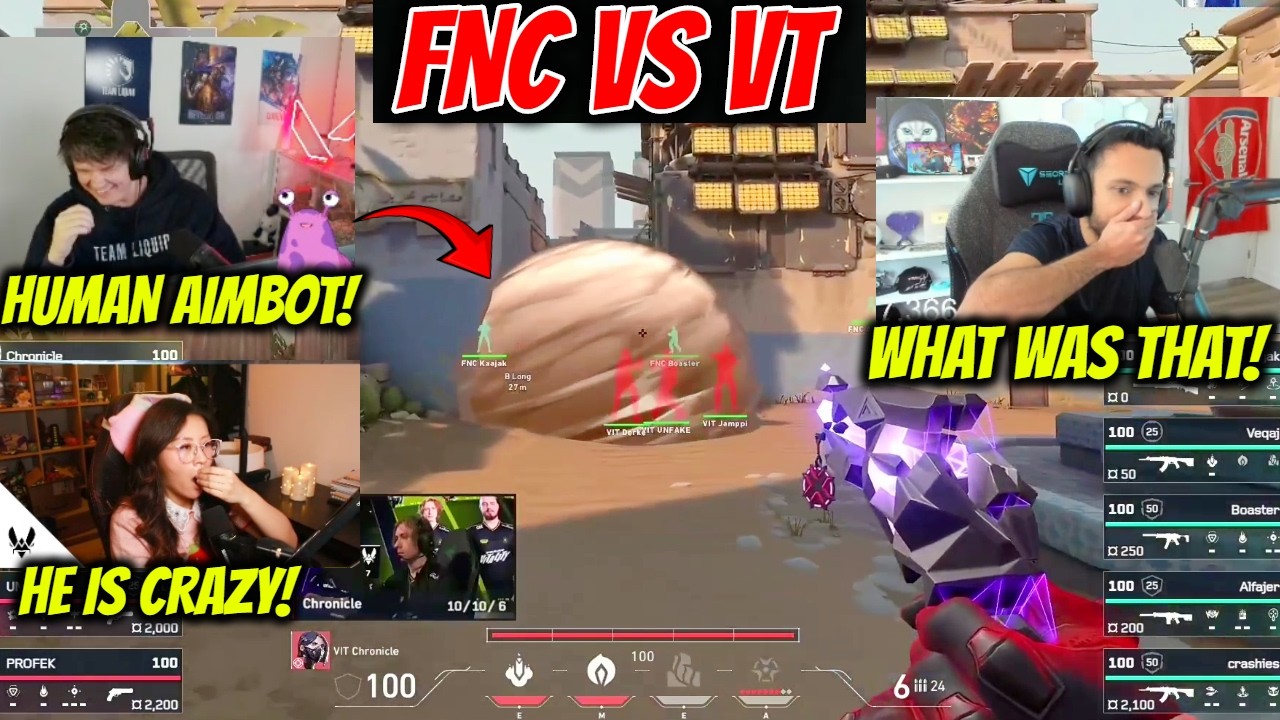 FNS, Sliggy & Yinsu React to Fnatic vs Team Vitality Best Moments in VCT Kickoff
