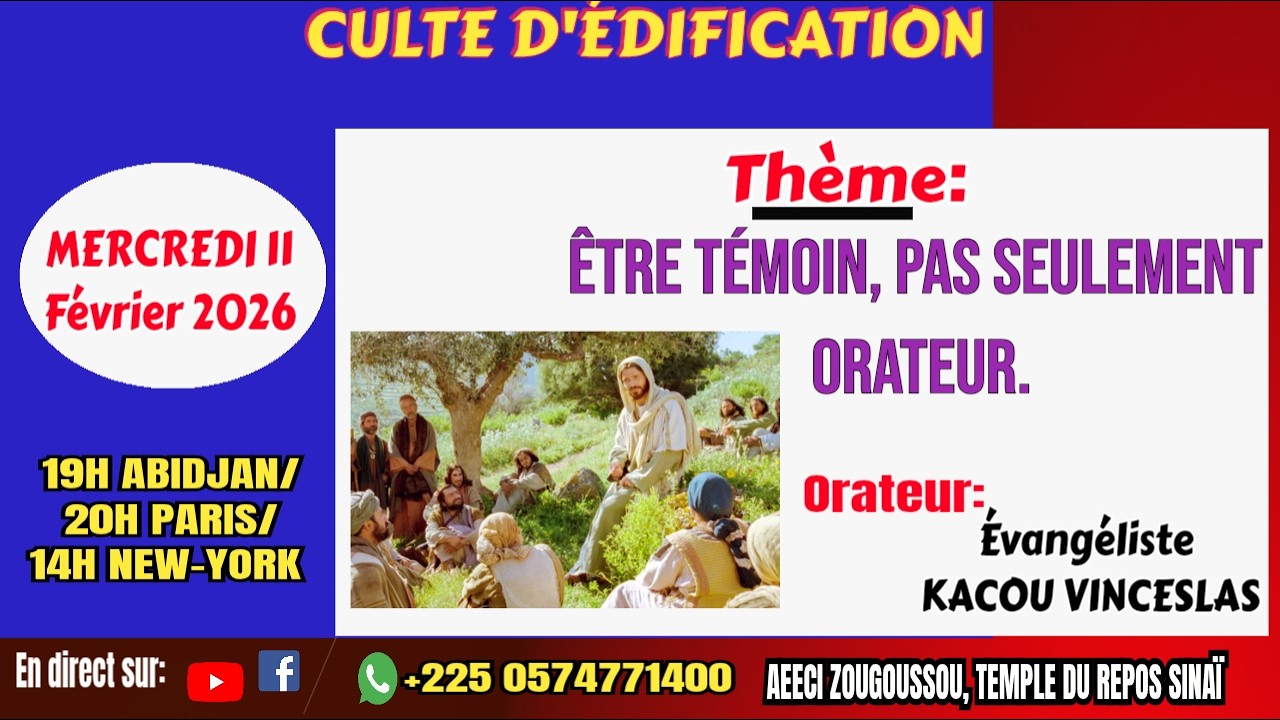ETRE TEMOIN, PAS SEULEMENT ORATEUR PAR EVANGELISTE KACOU VINCESLAS
