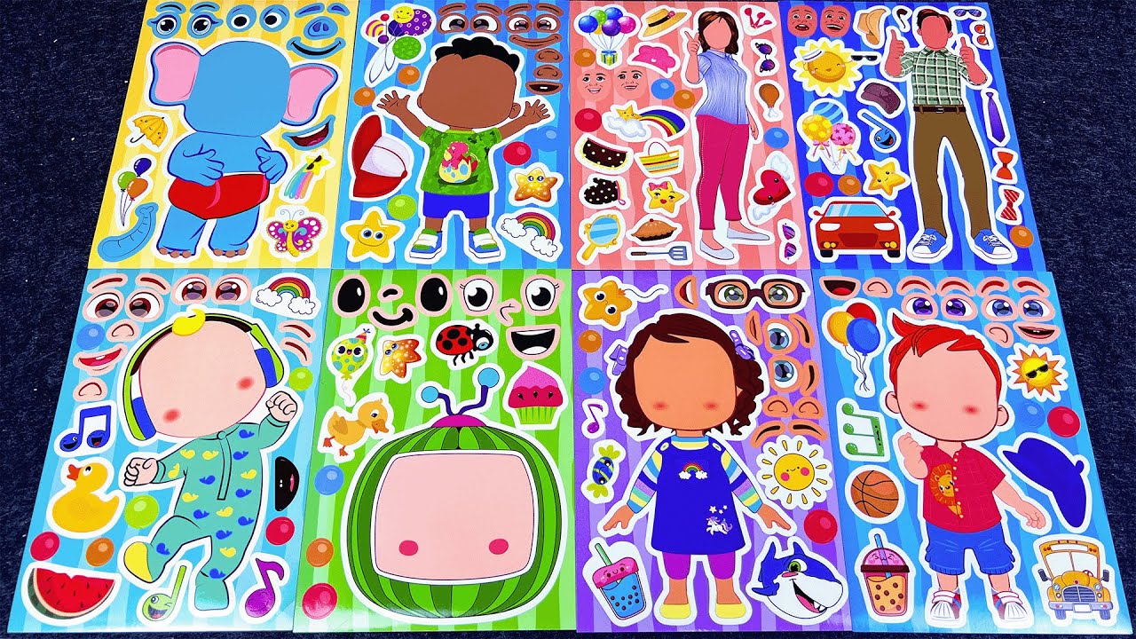 🌈ToyASMR🌈 Decorate with Sticker Book Cocomelon I Paper DIY