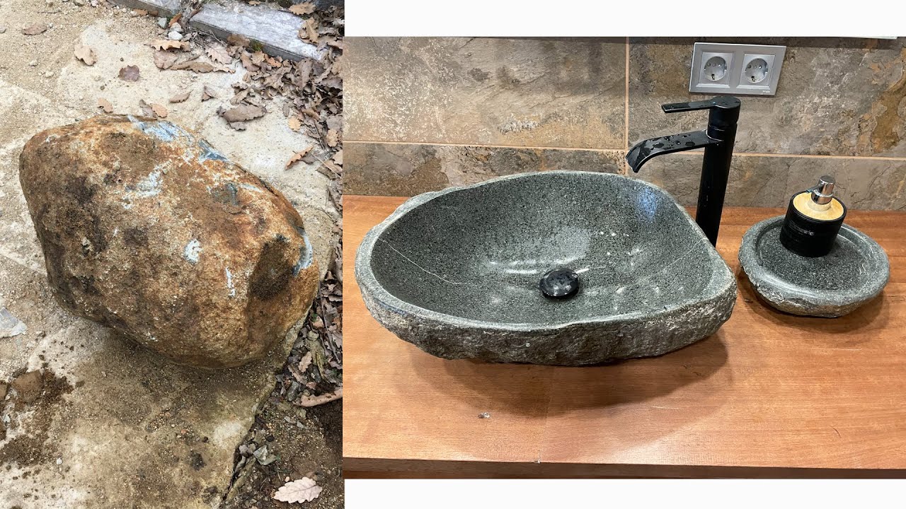 Cómo la piedra basáltica se convierte en un lavabo.