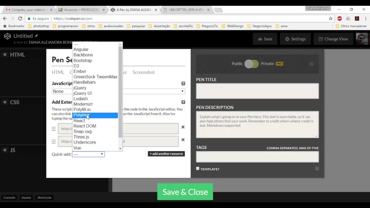 Codepen y sus herramientas para el desarrollo de front-end