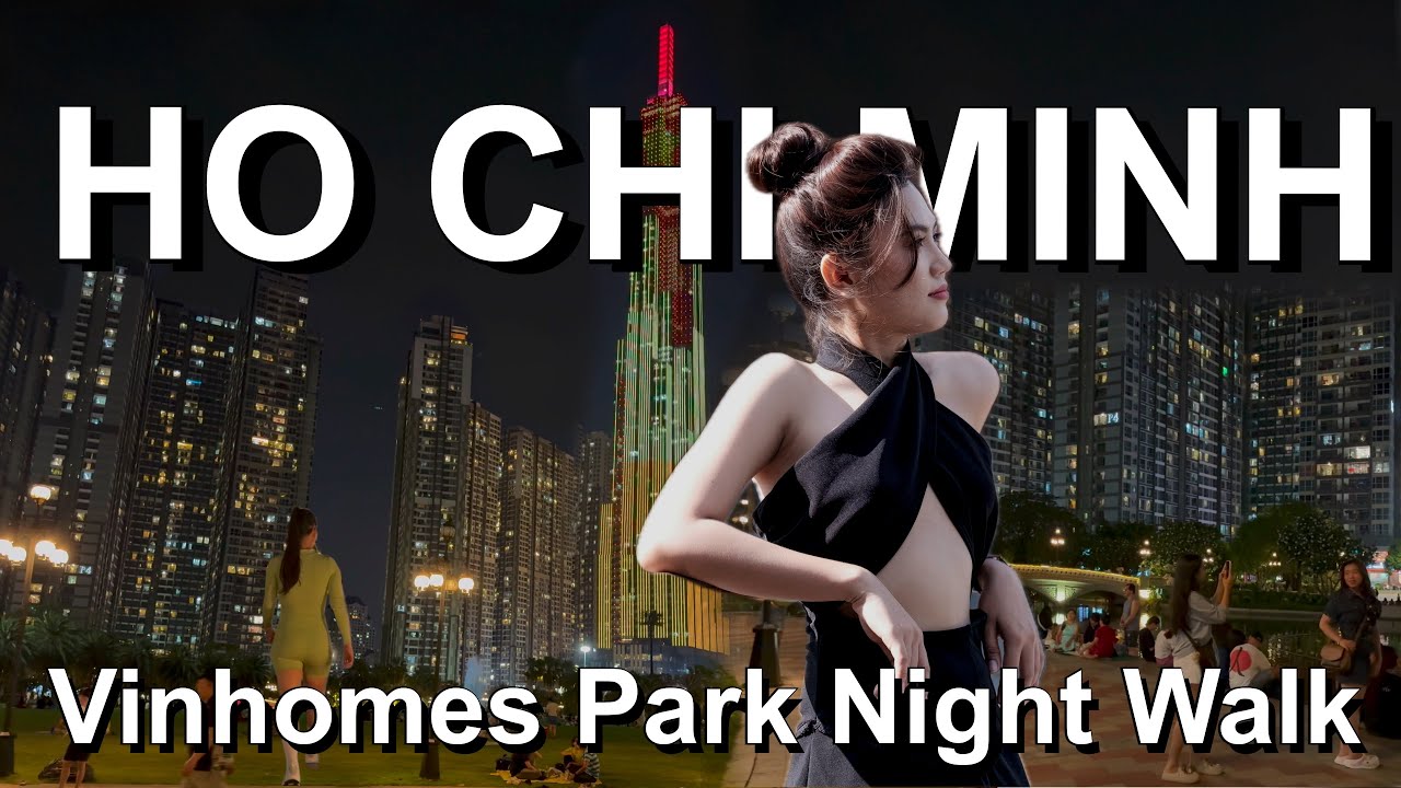 Walking Tour at Vinhomes Central Park 🇻🇳 Ho Chi Minh City Night View 4K