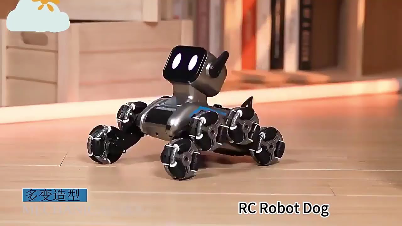 Rasout Robot Dog RC-Car, 8WD Remote-Control-Car with Cool Light, Remote Control & Gesture Control