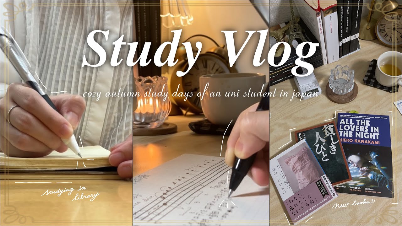 Study Vlog | cozy autumn study days | language learning, book shopping, library study, note taking📚