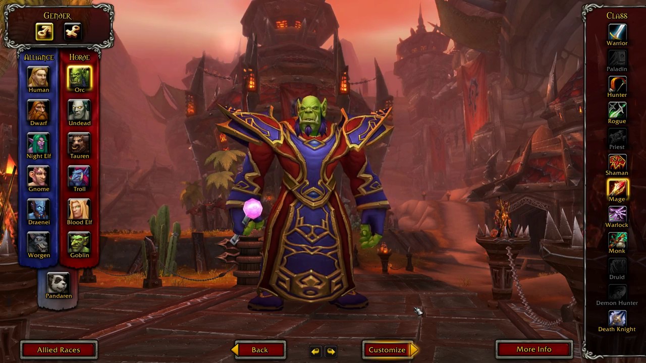 Battle For Azeroth - Mage Race Selection (Horde)