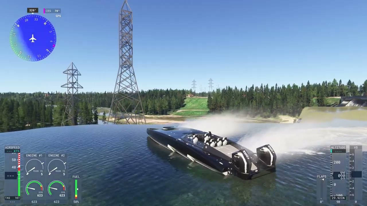 VauhtiRisteily Kokemäenjoella Pori - Nakkila (Finland), Powerboat C3800, MSFS24, Pilot Peku.