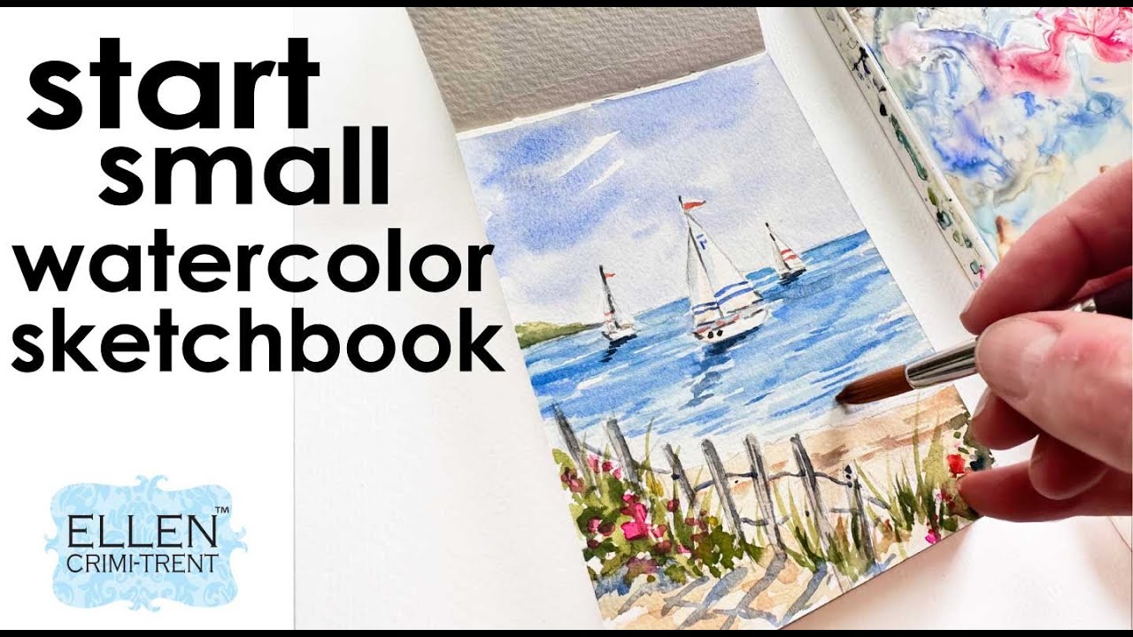 Watercolor Sketchbook Ideas - Beach painting