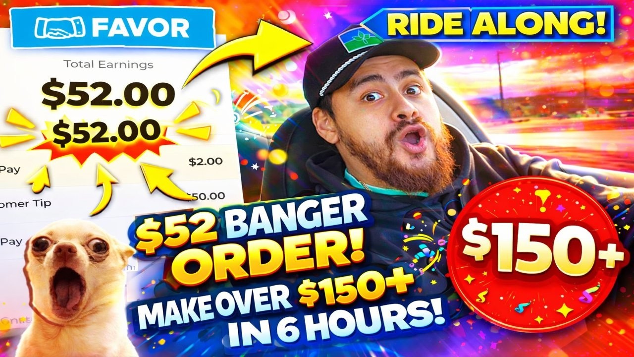$52 FAVOR ORDER! Gig Work Ride Along | Made $150+ in 6 Hours