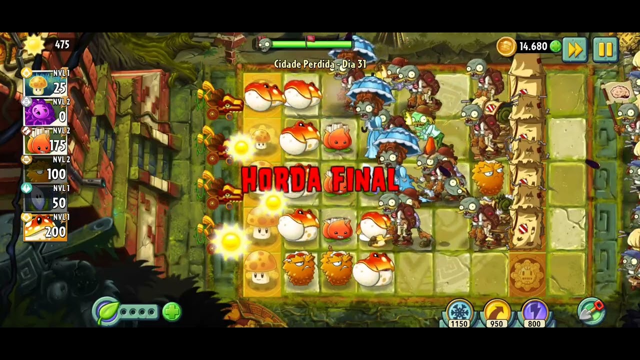 Plantas vs zombis 2 Cidade perdida ouro saíndo igual água #31 