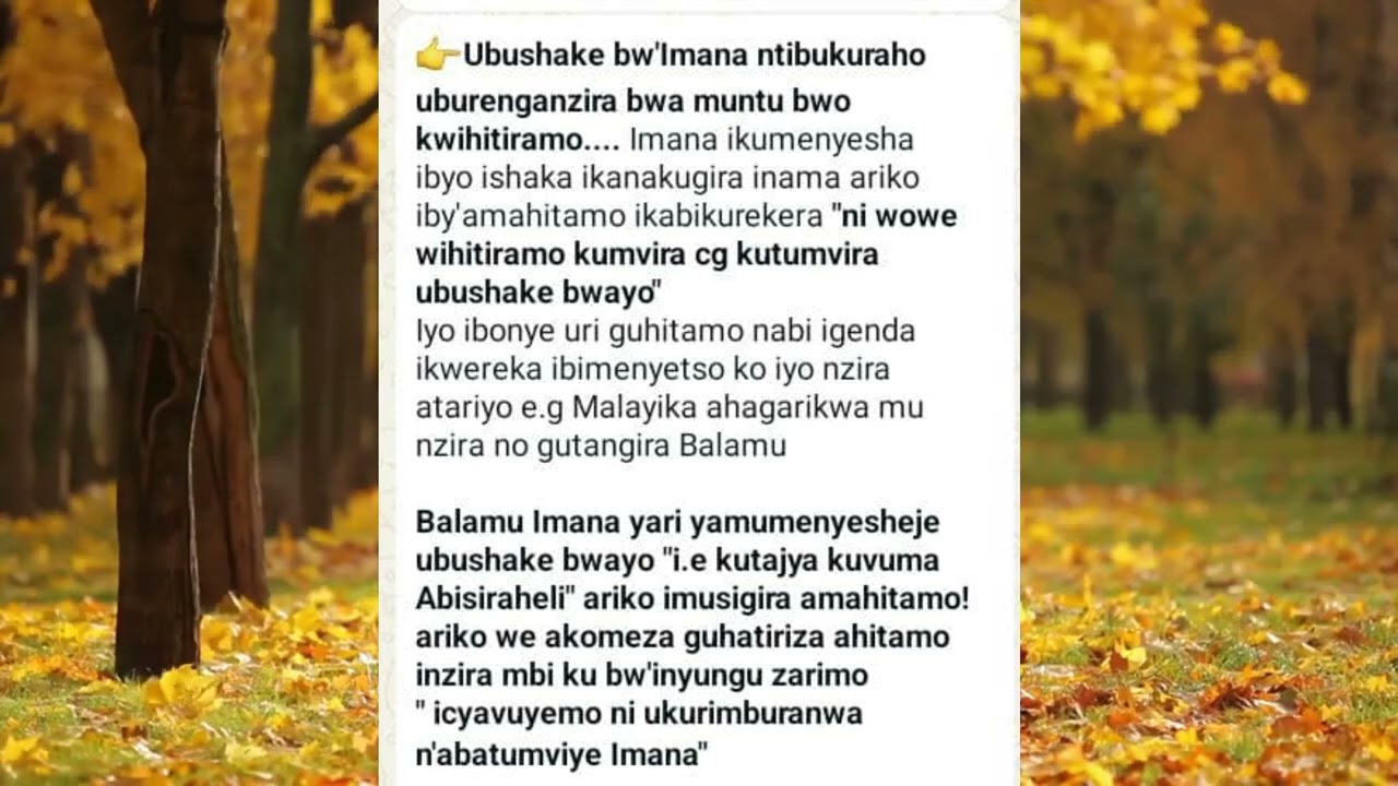 Topic (day6 3.5.2025): UBUSHAKE BW'IMANA