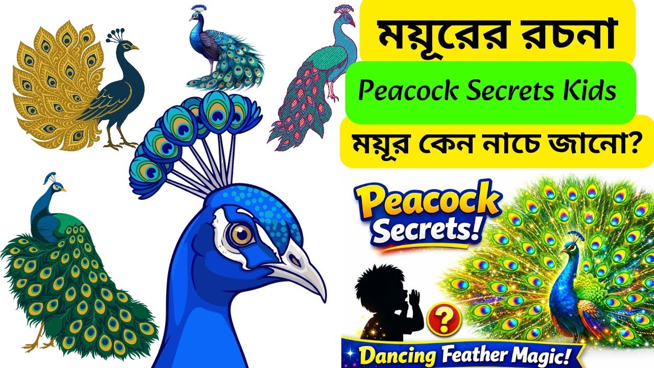 Peacock 🦚 Story & Educational Facts for Kids (Bangla + English Learning)