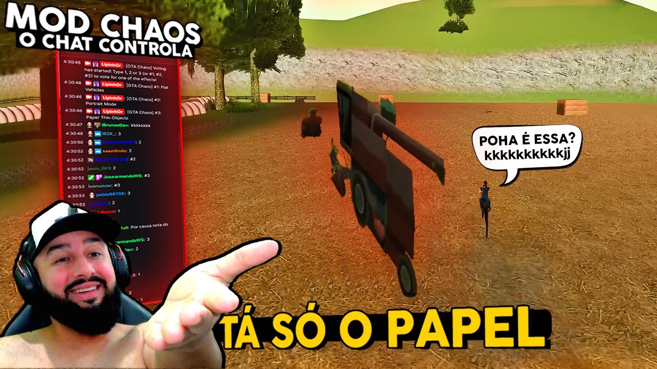 O CHAT TRANSFORMOU A COLHEITADEIRA EM UM PAPELÃO GTA SA: CHAOS MOD [PARTE 23]