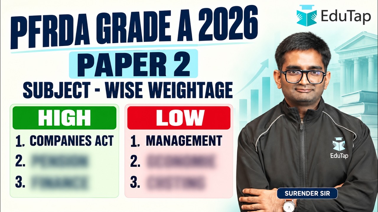 PFRDA Grade A 2026 Phase 1 Paper 2 Subject-Wise Weightage From Previous-Year Trends