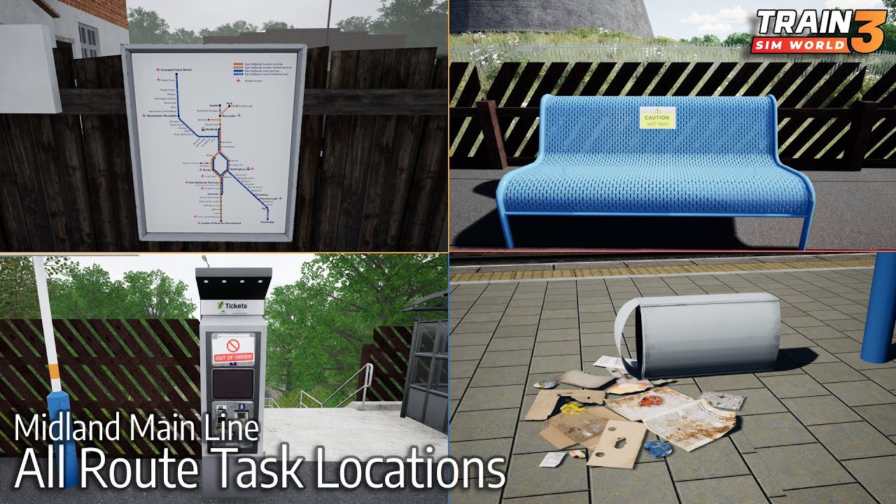 All Route Task Locations - Midland Main Line - Train Sim World 3