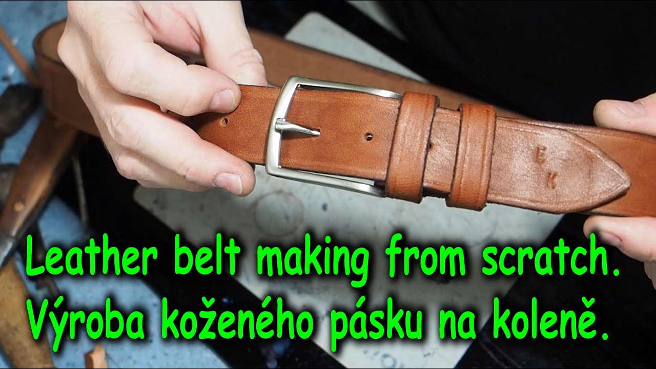 Leather belt making from scratch / výroba koženého opasku na koleně.