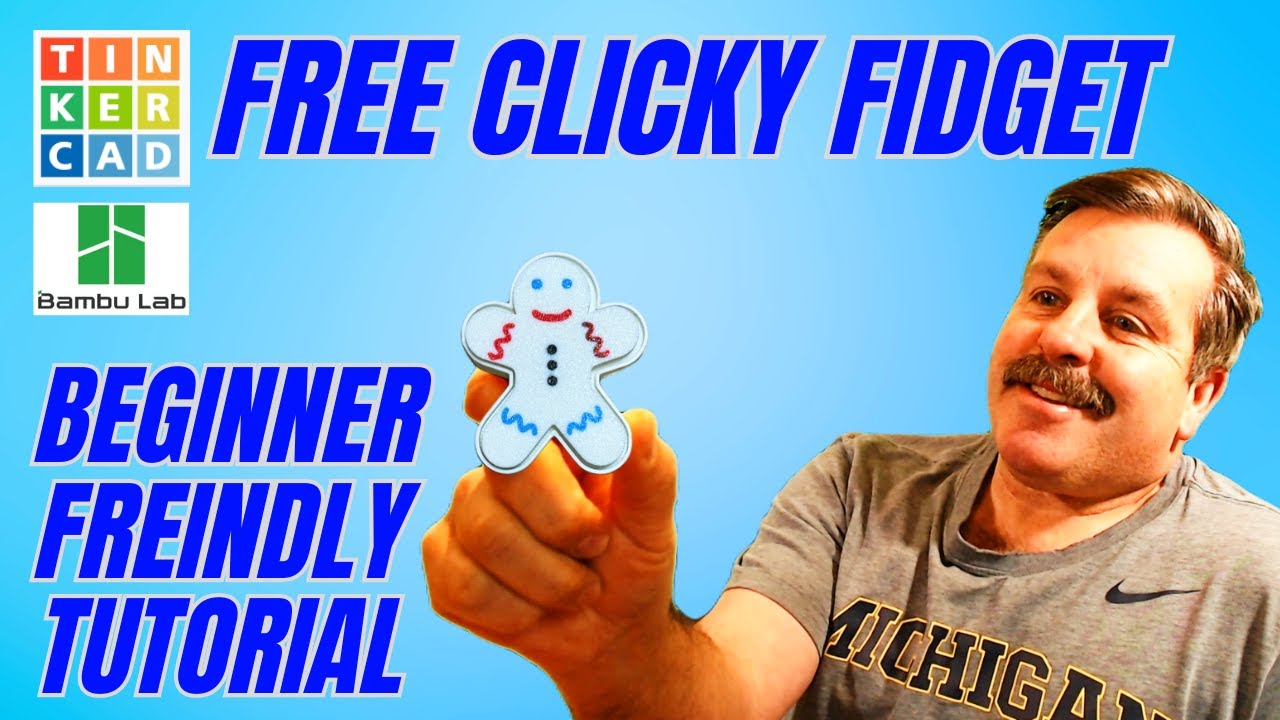 3D-печатная игрушка Tinkercad Clicky Fidget Multi Color Bambu Steps для начинающих