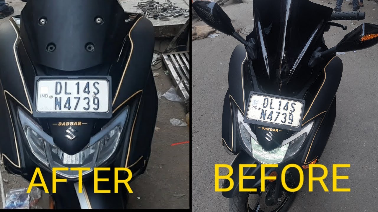 Suzuki Burgman street 125 BS6 modification | Visor & Indicator mirror install
