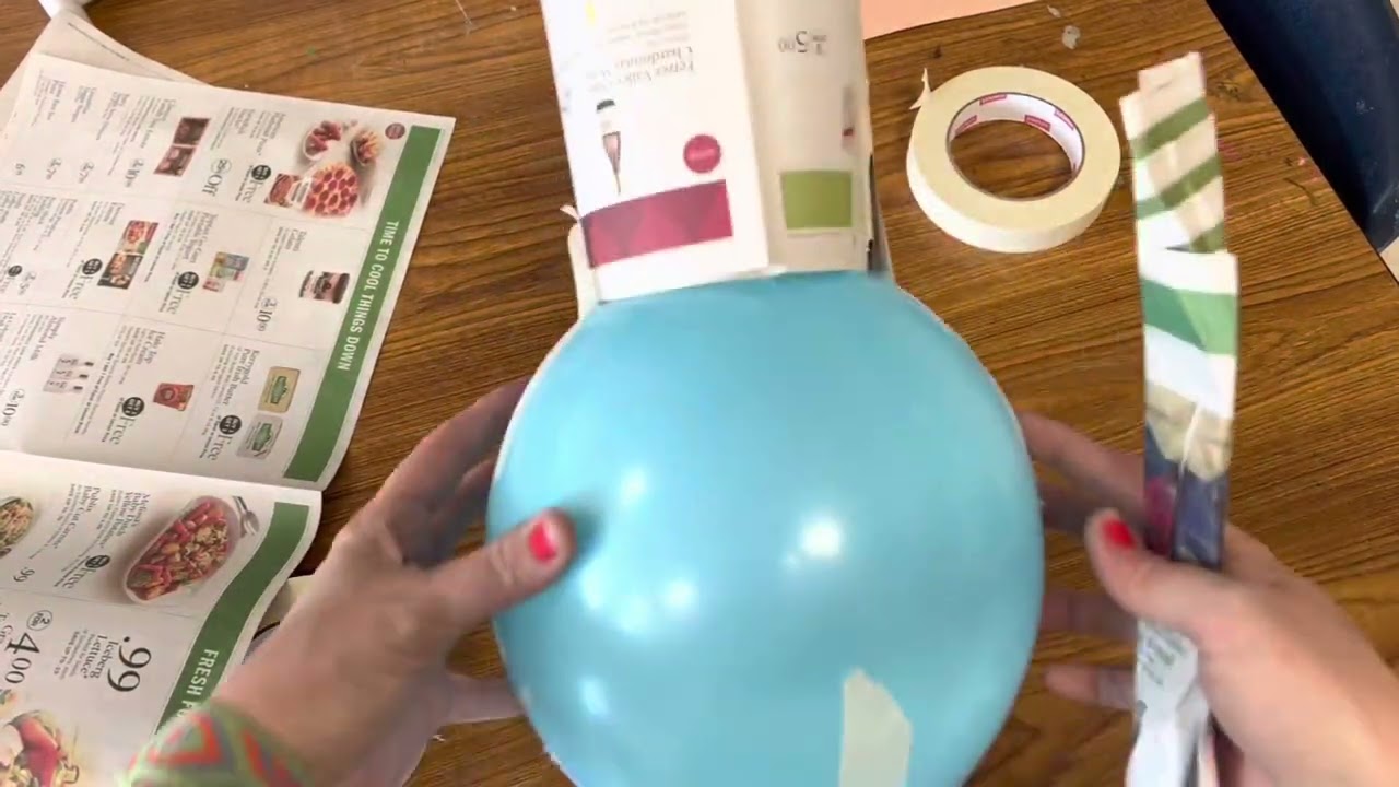Green paper mache Vase step 1
