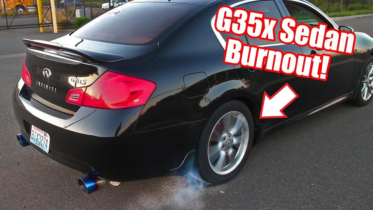 Как сделать Burnout на полноприводном Infiniti G35 Sedan!
