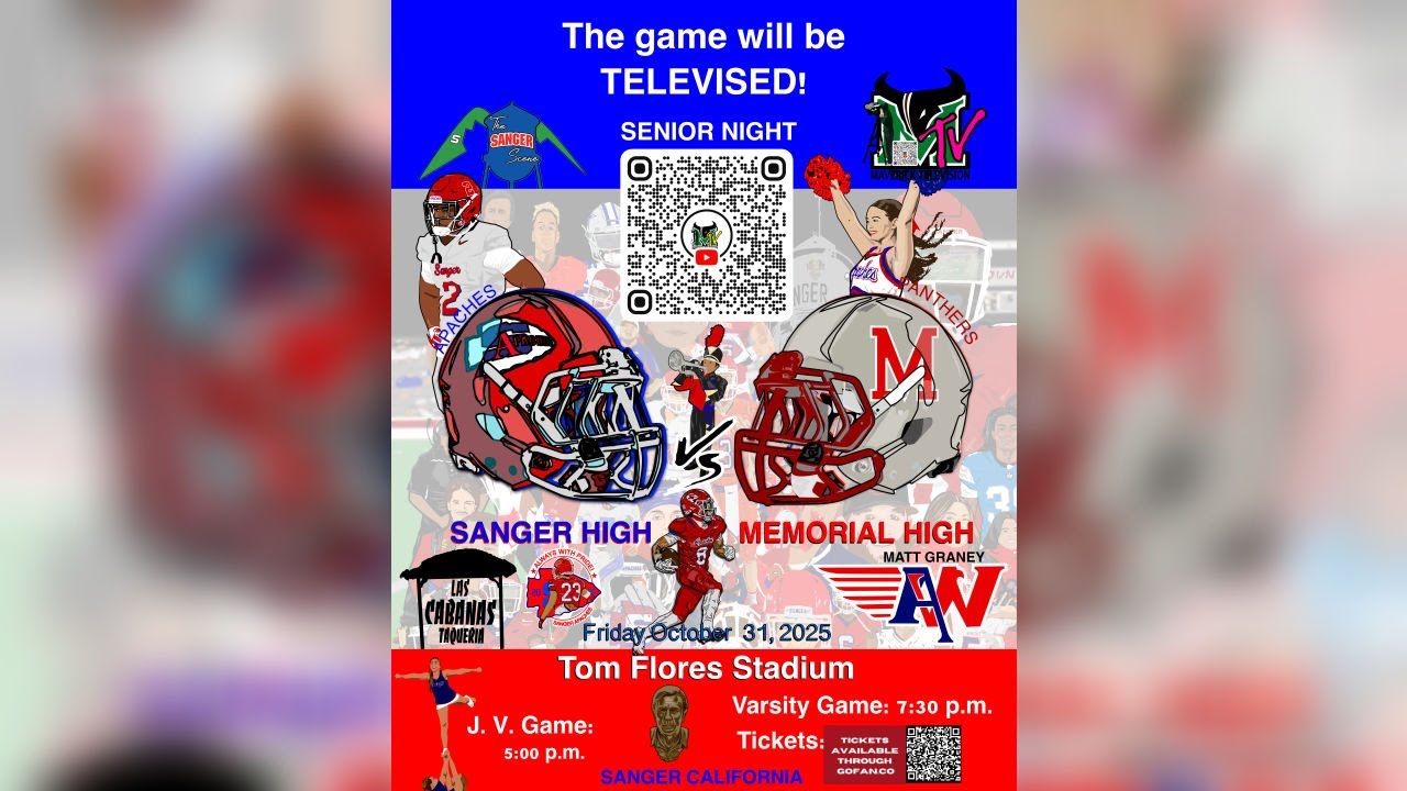 🔴 LIVE: Sanger High Apaches vs Memorial High Panthers | SENIOR NIGHT | MaverickTV Student Broadcast