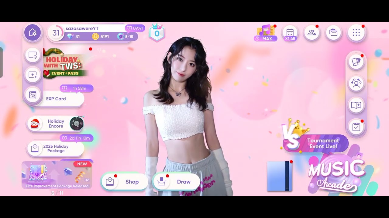 Spend 200 diamond and upgrade my card in rhythm hive
