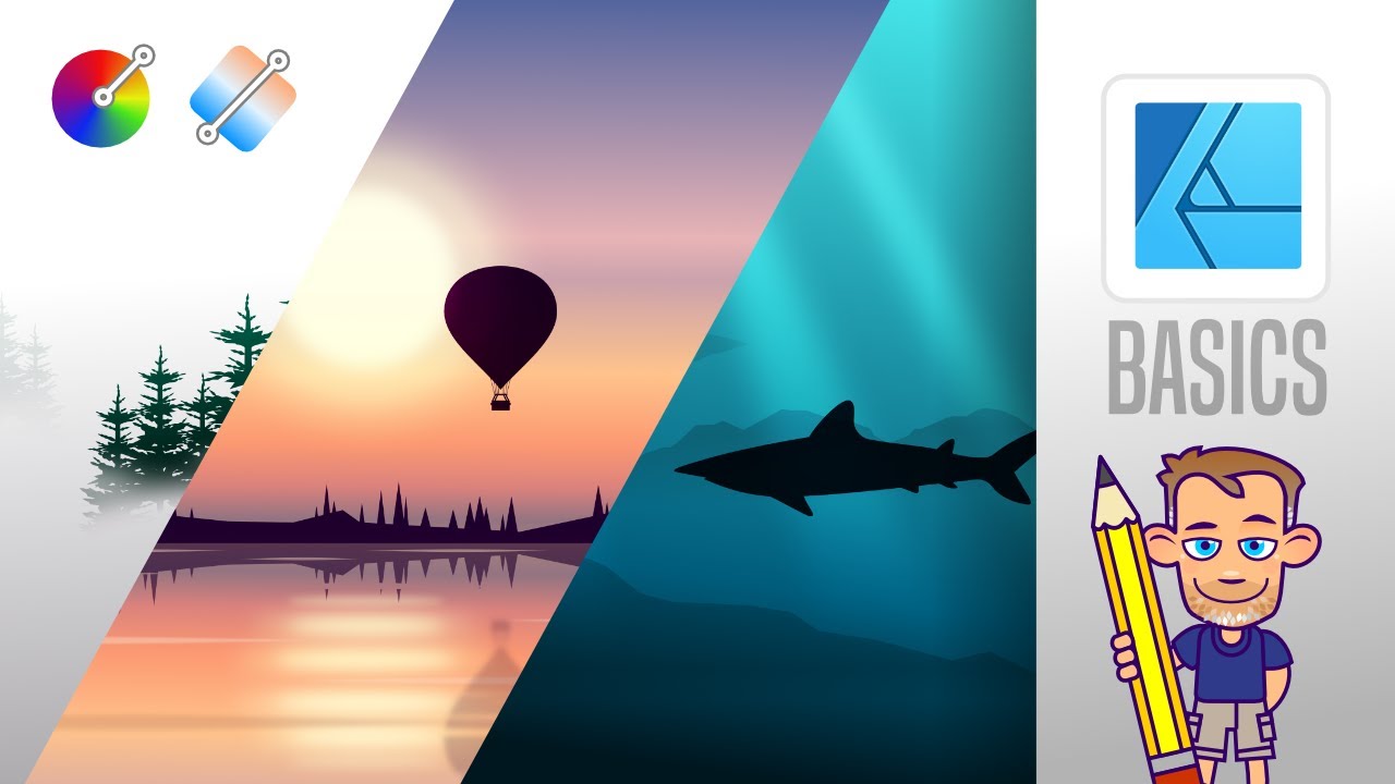 Affinity Designer Tutorial - Minimal Landscapes using Gradients