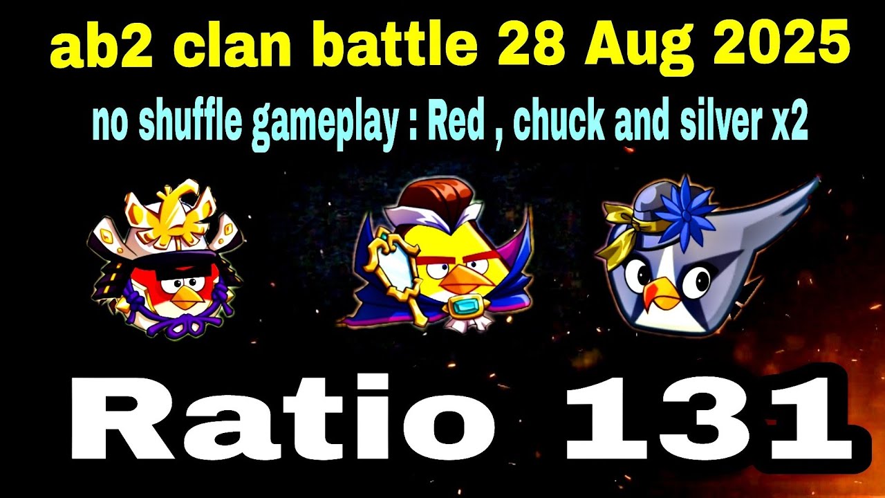 Angry birds 2 clan battle 28 Aug 2025 no shuffle gameplay Red,chuck and silver x2#ab2 cvc today