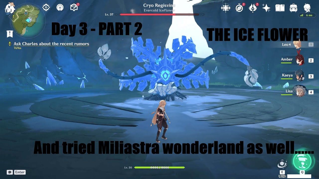 Day 3 (part 2 ):- First time ICE BOSS & Trying miliastra wonderland  * No Commentary *
