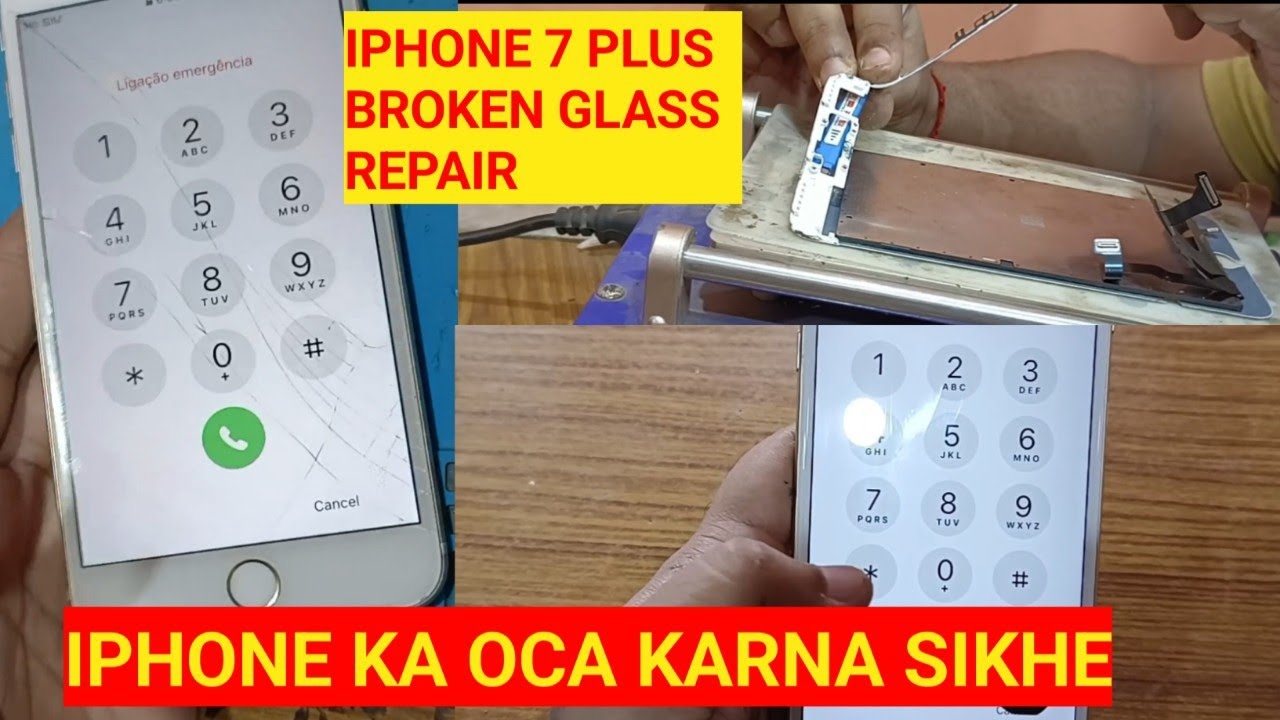 IPHONE KA OCA KARNA SIKHE💯✅iPhone 7 plus brokhen glass change tricks