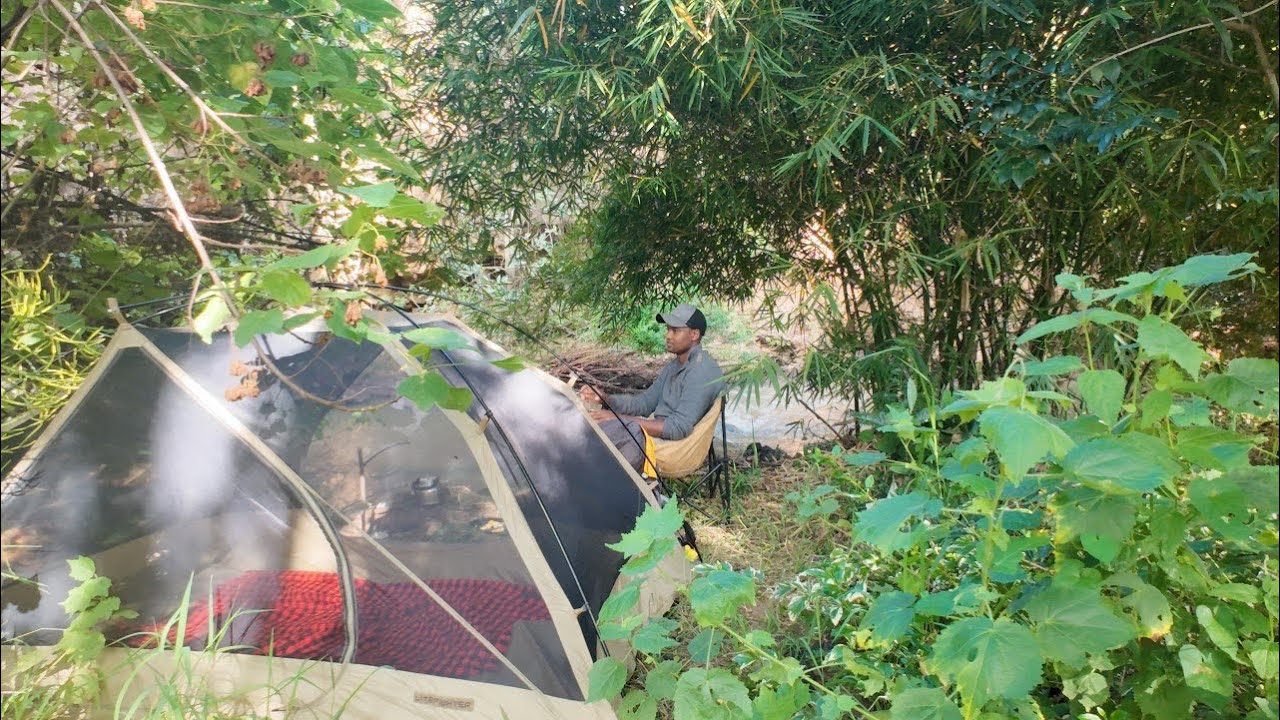 Solo Camping By The River, relaxing & Enjoying Peaceful Nature #asmr #camping #nature #survival