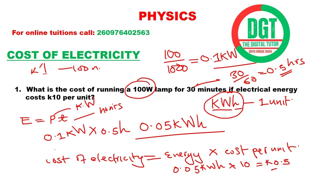 PHYSICS-COST OF ELECTRICITY