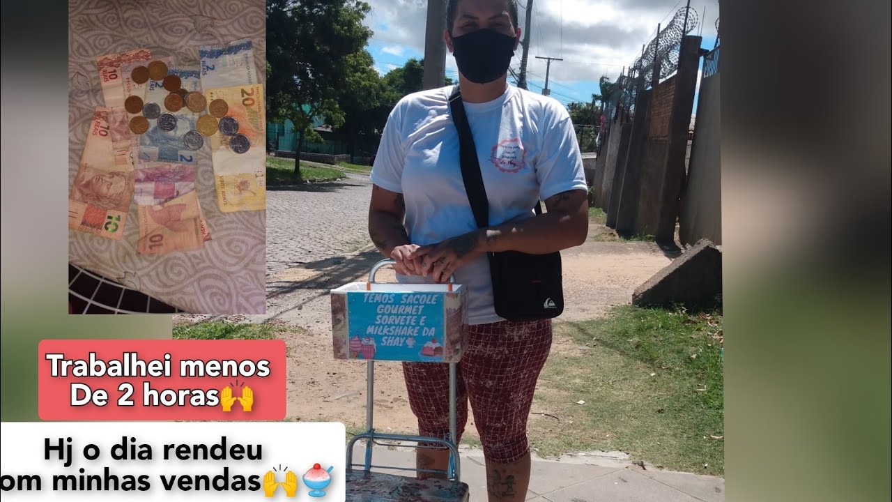 fui pras ruas vender meus sorvete 🍧🙌e olha oque me rendeu em menos de duas horas trabalhado❤️🙌