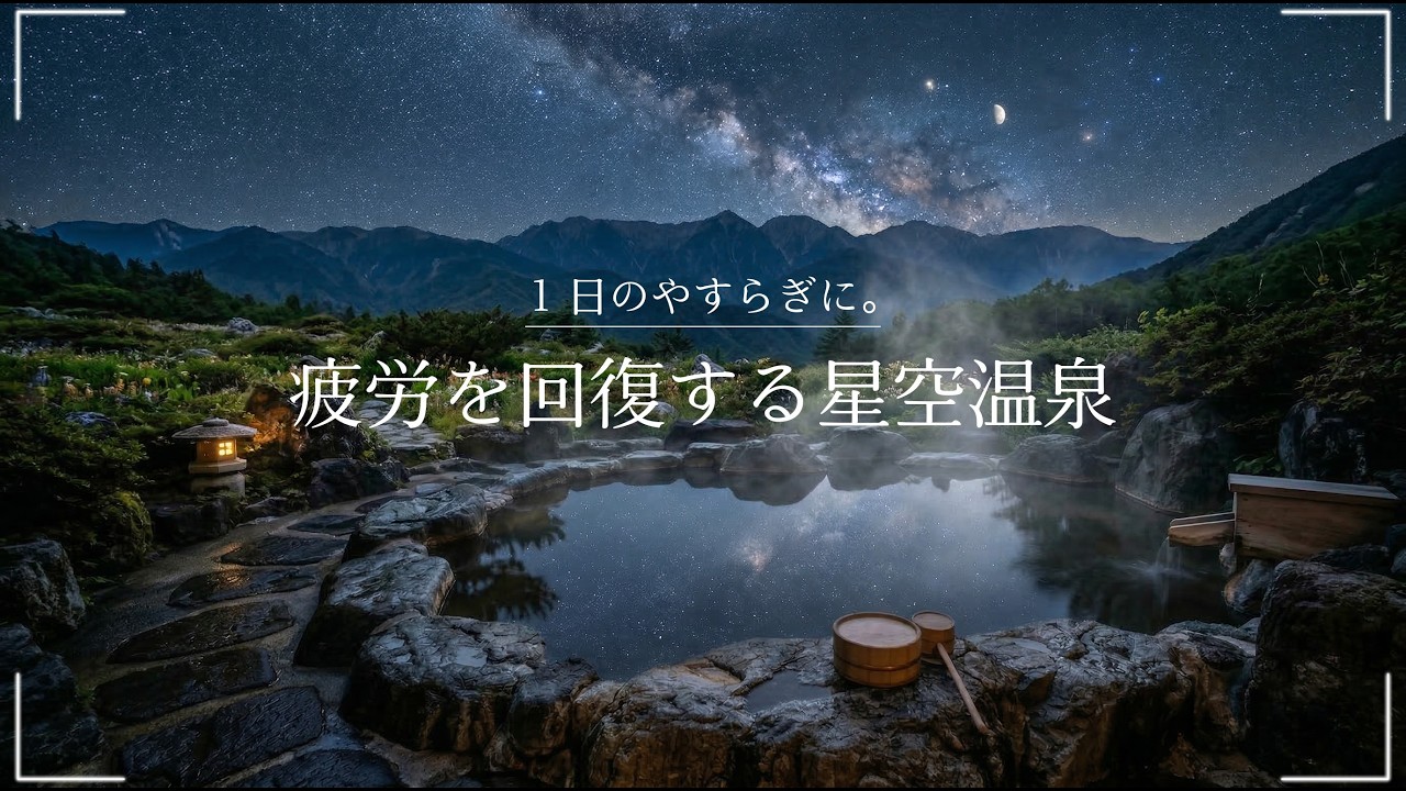 【環境音・ASMR】星空温泉ヒーリング、自律神経を整える癒しの和風BGM｜作業・睡眠 Starry Onsen Relax｜疲労回復・自律神経回復
