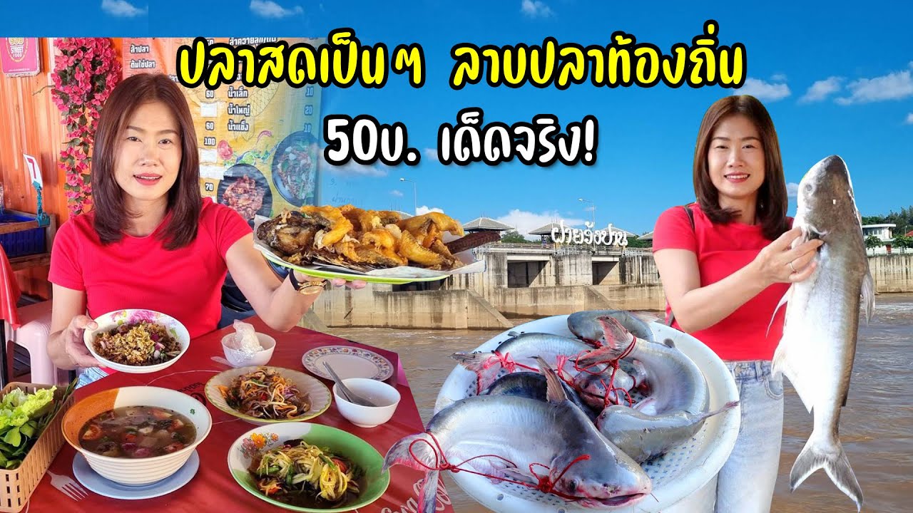 ปลาสดเป็นๆ ฝายวังปานลาบปลาคนท้องถิ่น สดถึงรส 50 บาท ร้านแม่เครือวัลย์เด็ดจริง!! อ.จอมทอง