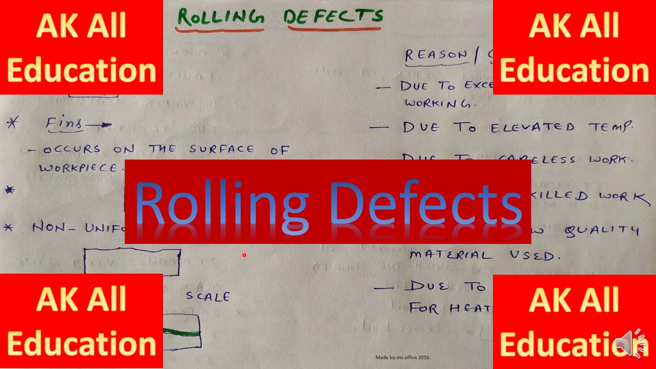 Rolling Defects in hindi