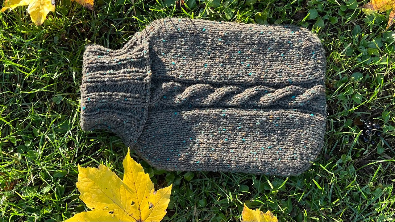 Bezug für Wärmflasche stricken