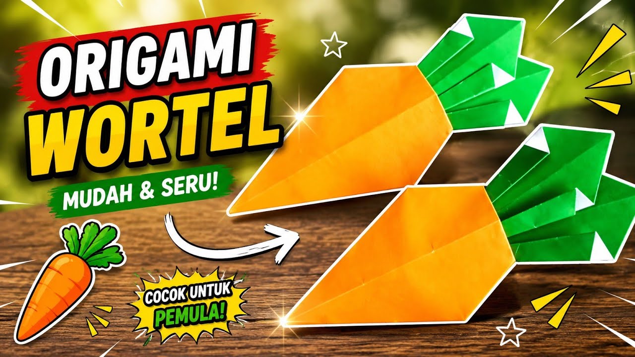 Cara Membuat Origami Wortel | Belajar Origami | Origami Mudah | Origami untuk Pemula