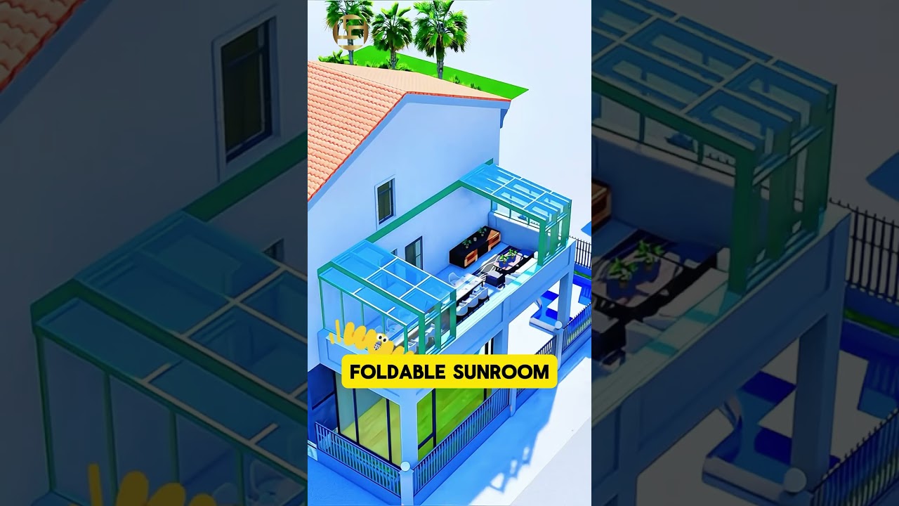 Foldable sunroom for your balcony #sunroom #sunroof #glassroof #glasshouse #glassroom #garden