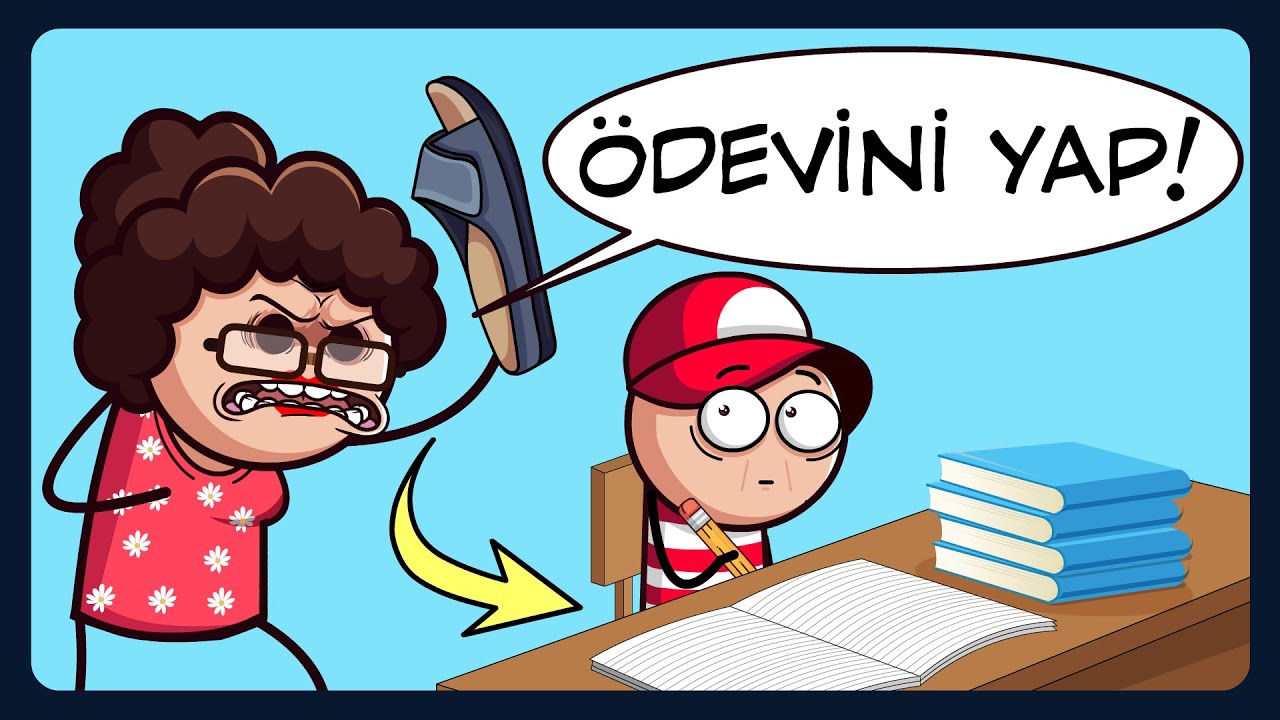 Tatilde Evdeyken Öğrenciler (Okul Temalı Animasyonlar)