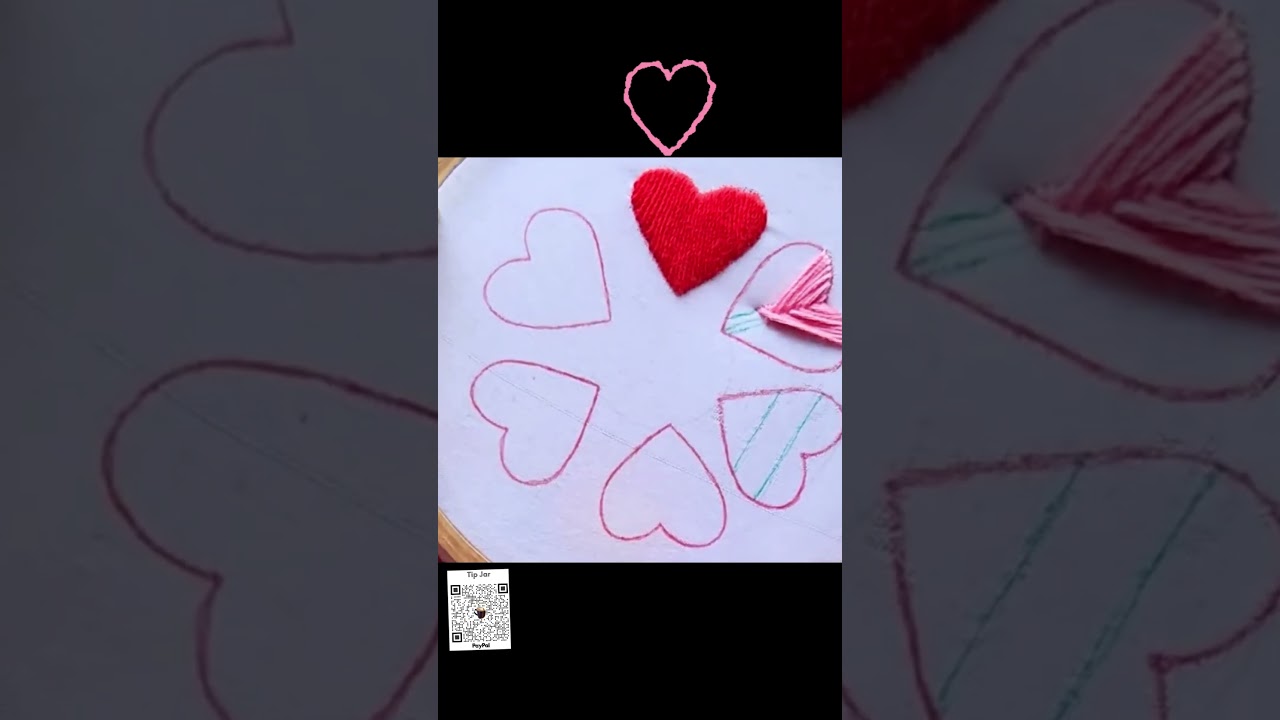 💙Easy Beginners Heart Embroidery💖 #EmbroideryTips #HeartEmbroidery #easyembroidery #diy #sewing