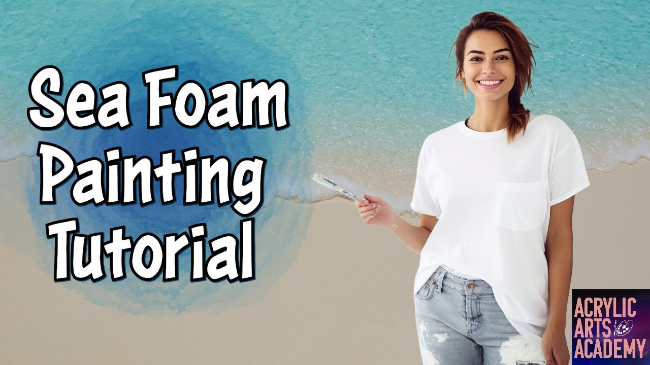 Рисуем океан акриловыми красками: урок по рисованию морской пены