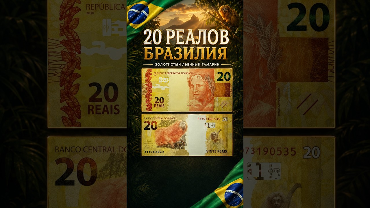 Бразилия 20 Реалов. ( Real brasileiro ) #бразиля #деньги #brasil деньги Бразилии