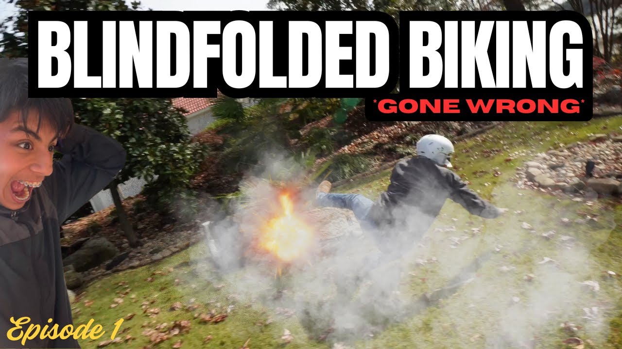 We Rode Bicycles Blindfolded Down A Hill! *We Broke Easiest World Records*
