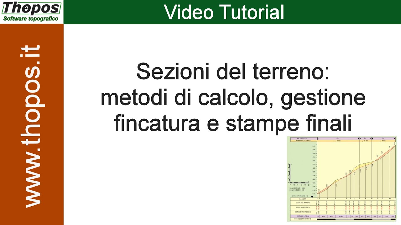 Sezioni del terreno: metodi di calcolo, fincature e stampe finali