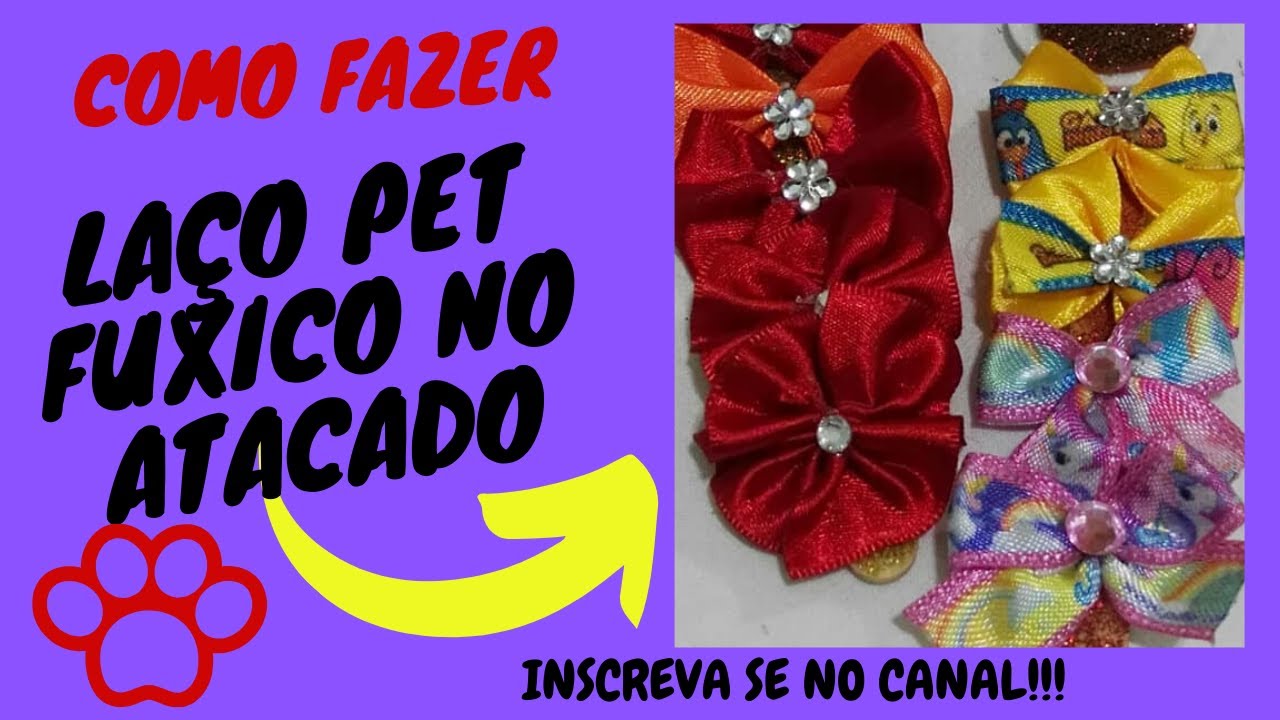 🎀🐕Como fazer Laço PET Fuxico de 4 cm  em 30 segundos🎀🐕laço pet, laço pet para vender