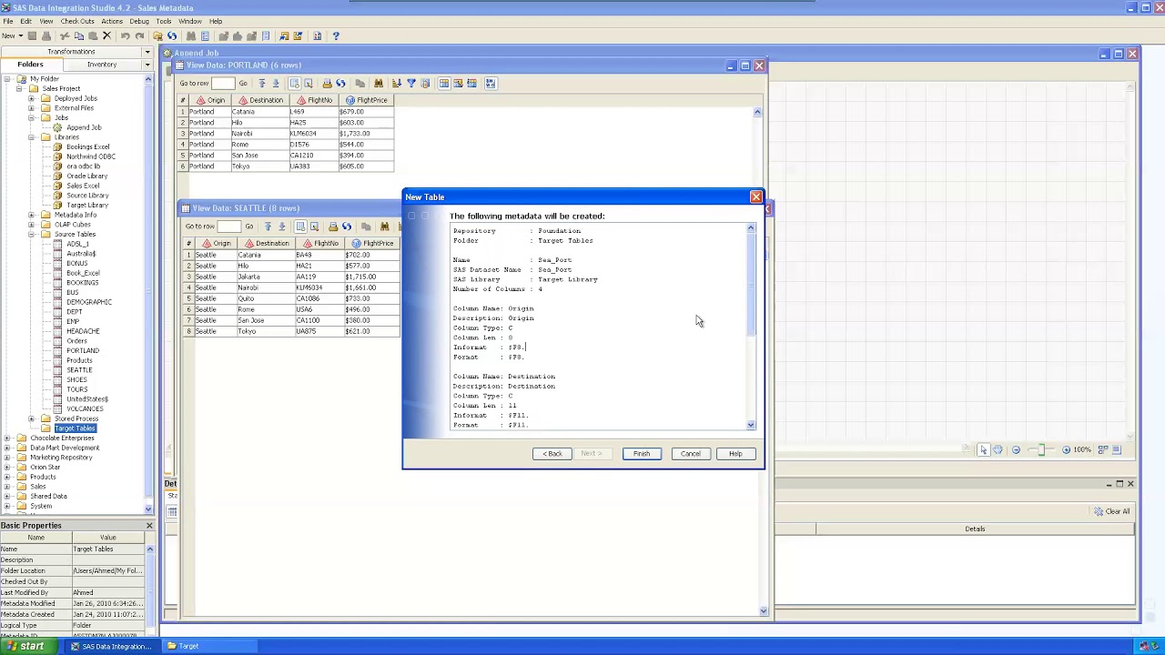 SAS Data Integration studio Basic Transformations