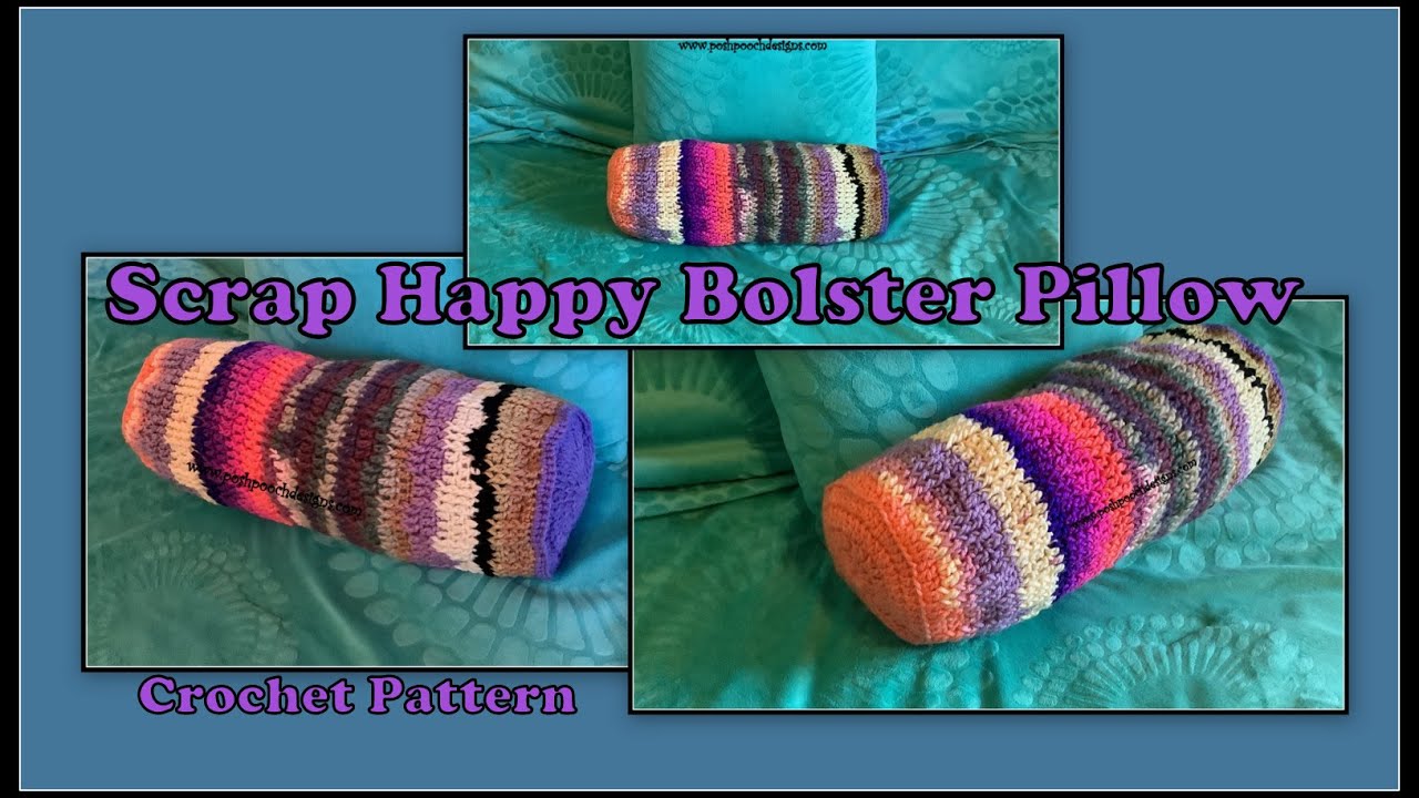 Learn  To Crochet The Scrap Happy Bolster Pillow Crochet Pattern #crochet #crochetvideos